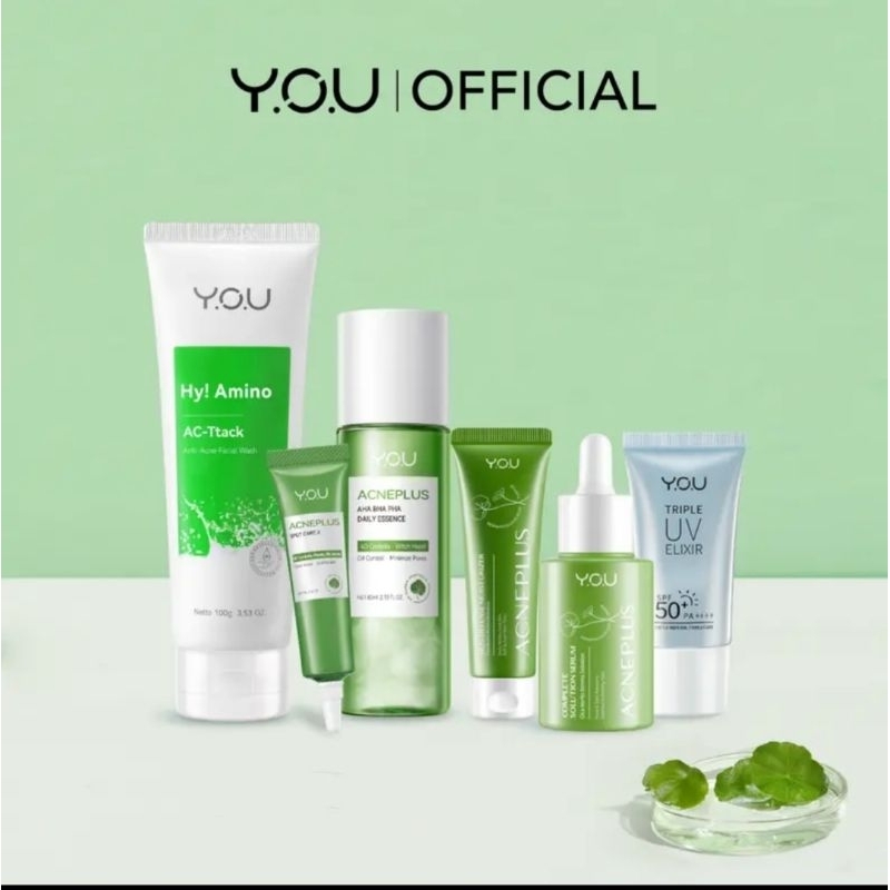 YOU AcnePlus Warrior 6-in-1 Bundle | Acneplus Spot Care,Toner,,Serum,Moisturizer,,HyAmino AC-Tack,Tr