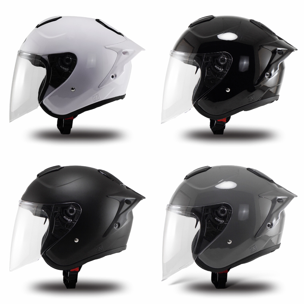 Helm Paket Ganteng Half Face Cosmic Solid Visor Clear Kyoto Osaka Spoiler