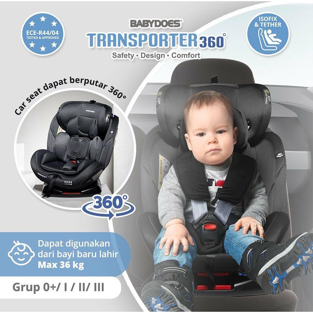 Baby Does Car Seat Transporter 360° / Dudukan Mobil Anak Bayi