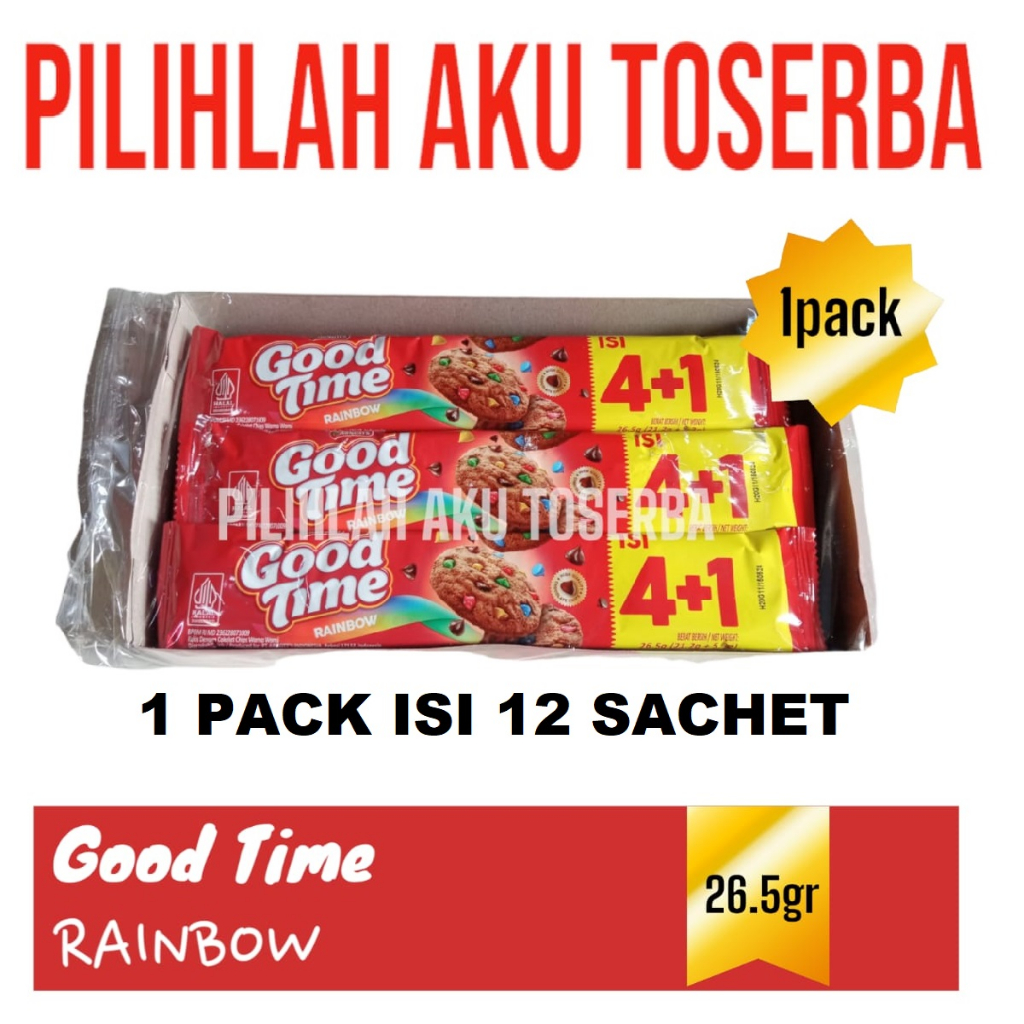 Good Time Cookies RAINBOW 16 gr menjadi 26 gr Singles Pack - ( HARGA 1 PACK ISI 12 pcs )