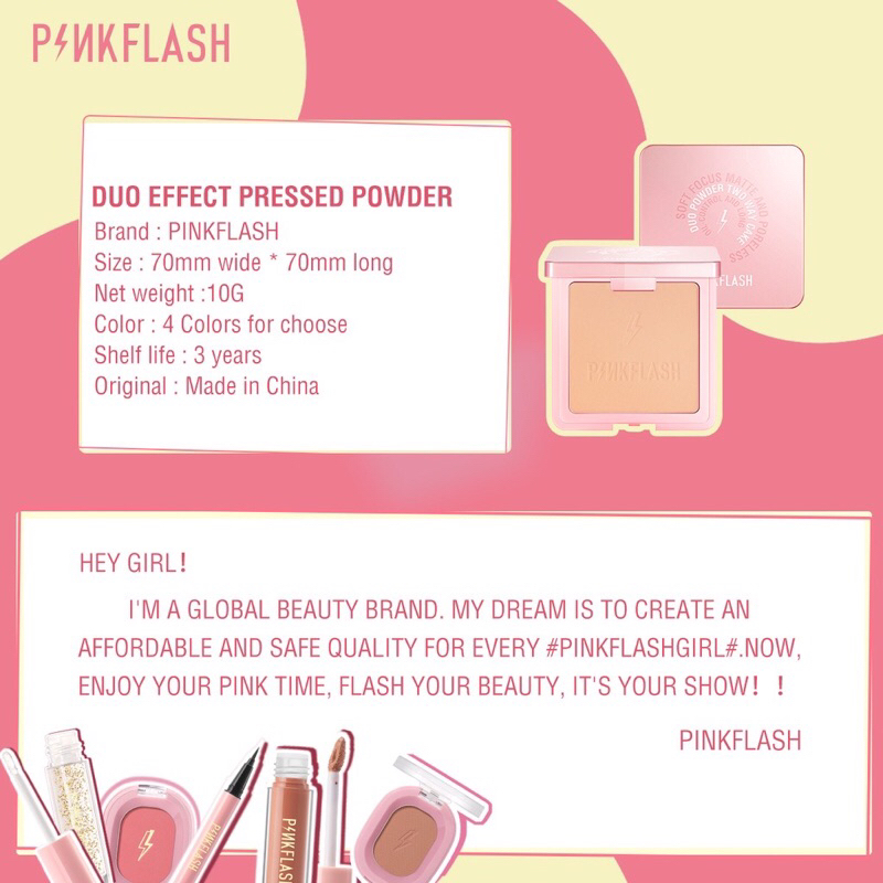 [NEW]PINKFLASH More&amp;More Mattifying Flawless Two Way Cake Powder Pressed Powder UV Protection Matte lightweight Oil Control