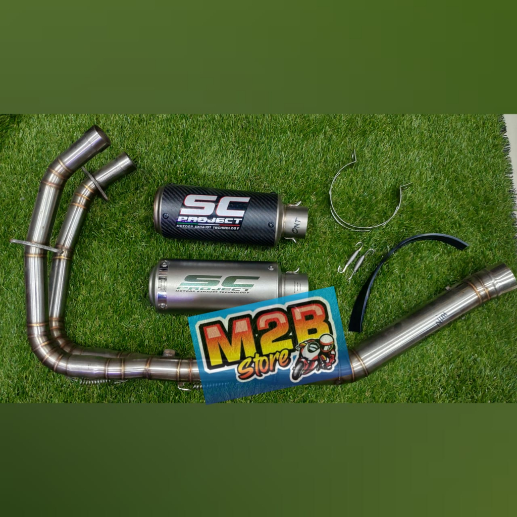 Full system Header + Slencer SC project titanium carbon jaring Ninja 250 fi 2018