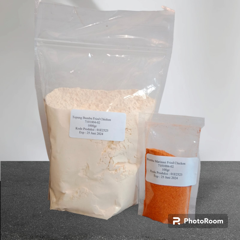 

PAKET TEPUNG BUMBU FRIED CHICKEN 1KG + BUMBU MARINASI 100GR