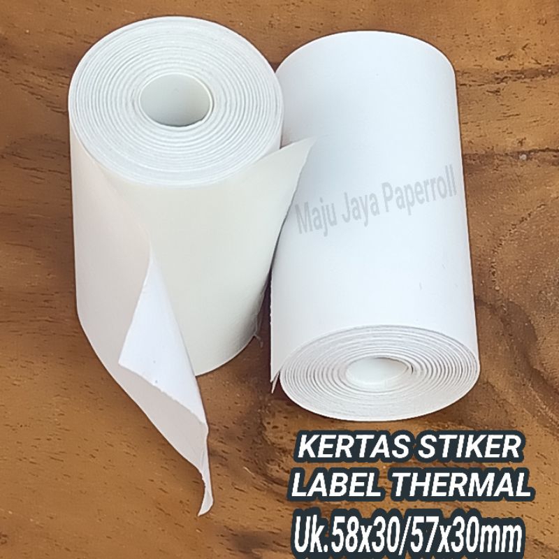 

KERTAS STIKER LABEL THERMAL 58X30/57x30MM