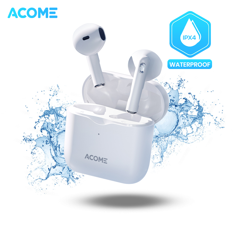 Acome Headset Earphone TWS Bluetooth 5.3 IPX4 Waterproof 3 Gram Ultra Light Inpods AT01 (TWS ONLY)