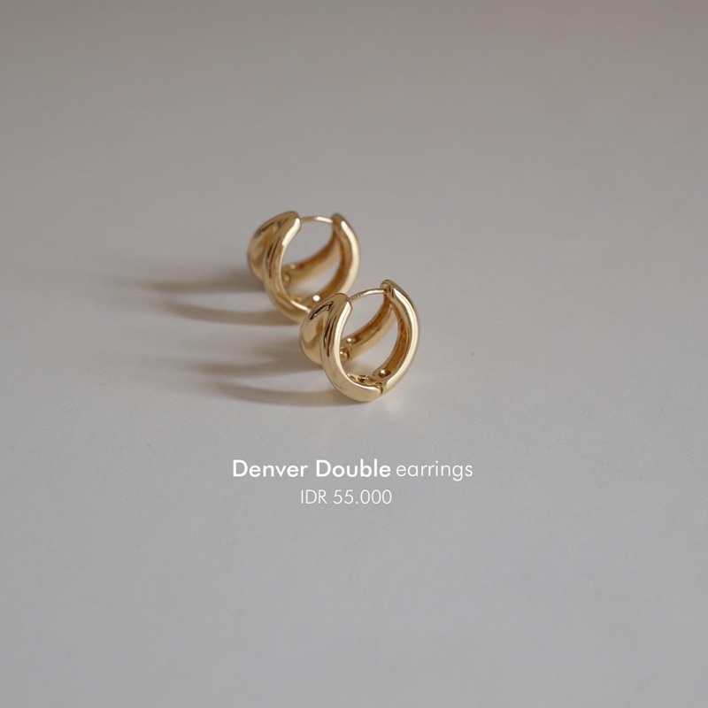 Ark.co - Denver earrings (double ; triple) anting hoops huggies gold statement minimalis simple