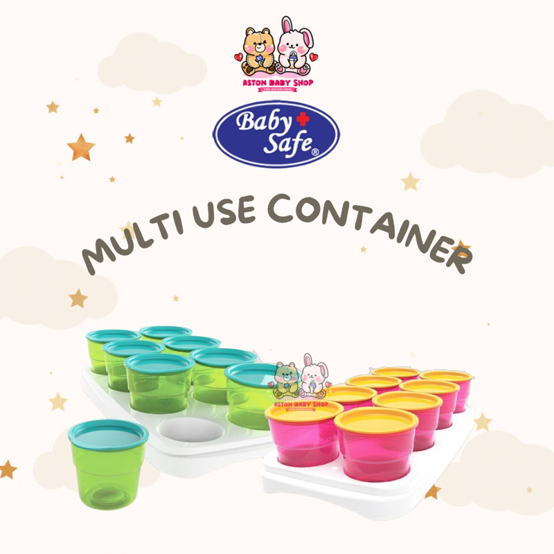 Baby safe Multi Use Food Container 70 ml x 8 pcs AP011 tempat makanan bayi Kotak Mpasi