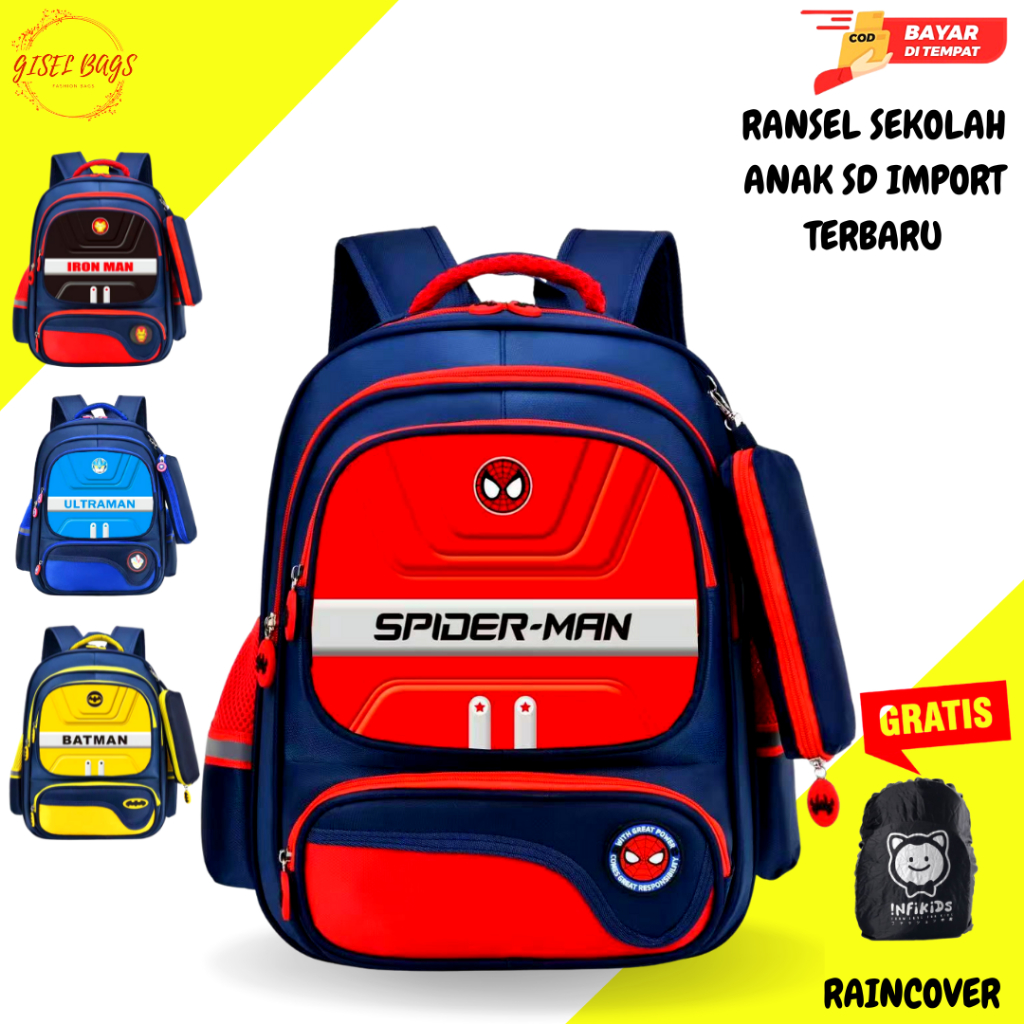 Tas Ransel Sekolah Anak Laki laki Tas Sekolah Anak Anti Air Model Korea Import Tebal