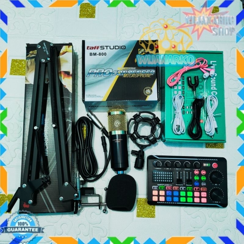 PAKET LIVE STREAMING REKAMAN HEMAT [2] BM800 + Audio Soundcard V8 V8s V8 Plus F998