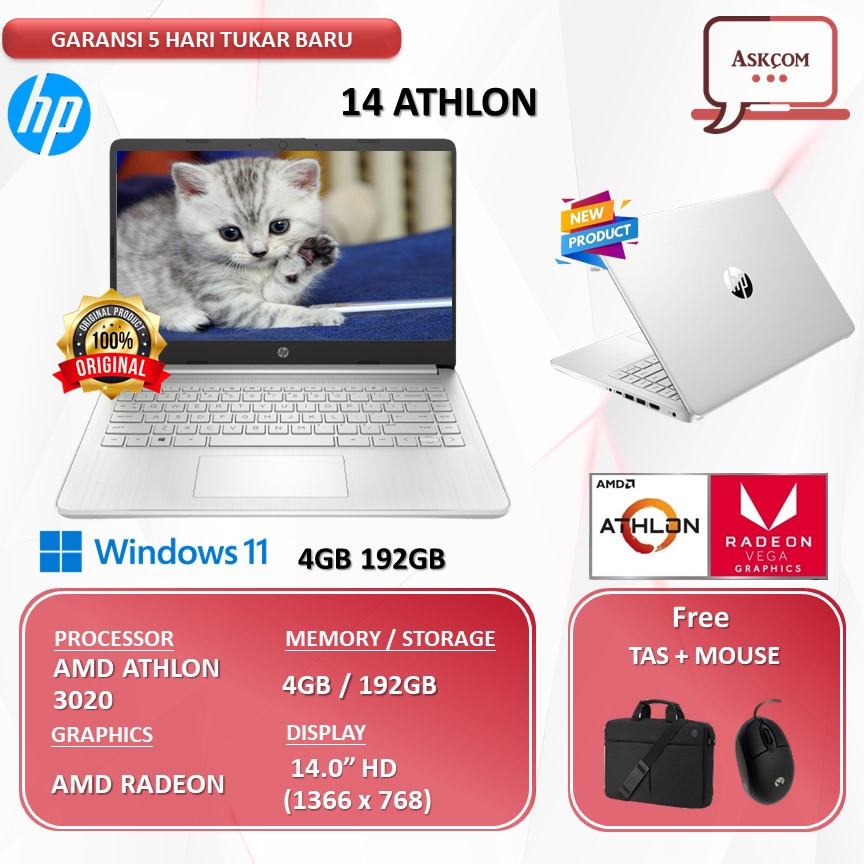 Laptop HP 14 Athlon 3020 4GB 192GB VEGA3 W10 14.0 HD