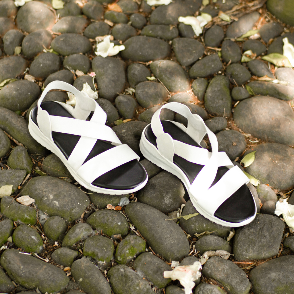 Adarastore - Lapepa COSTA Sepatu Sandal Wedges Wanita Casual Sendal Tali Silang Cewek Kekinian