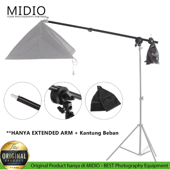 Extension Arm Midio Softbox dan Reflector Stand Boom Arm Stand Bar