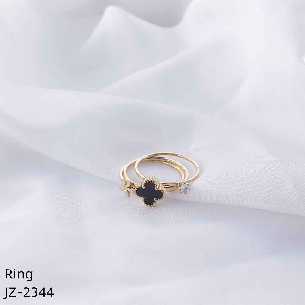 Cincin Titanium 3Susun Permata Perhiasan Fashion 2344