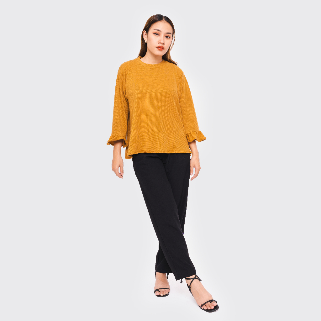 MALOVA - Serina Knit Blouse Lengan Panjang Atasan Rajut Wanita