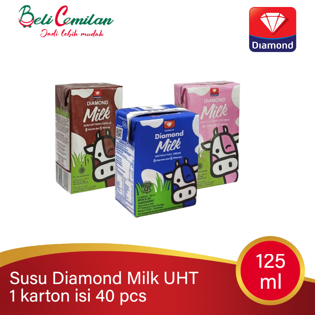 

Susu UHT Diamond Rasa Cokelat / Strawberry / Full Cream 125ml