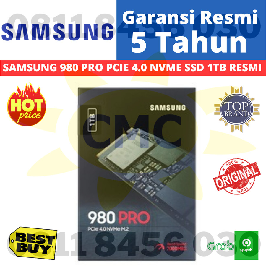 SAMSUNG SSD 980 PRO 1TB PCIE 4.0 NVME M.2 1 TB 100% ORIGINAL RESMI