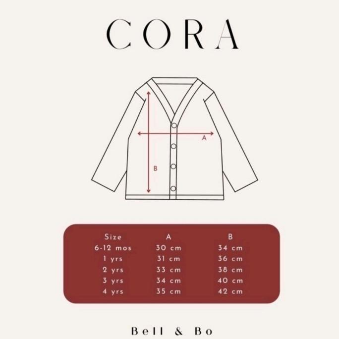 BELL&amp;BOO MURAH CORA CARDIGAN ANAK PEREMPUAN UNISEX A1B2C3