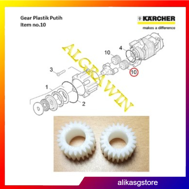 Ready Karcher PLANET WHEEL Gear Plastik Putih