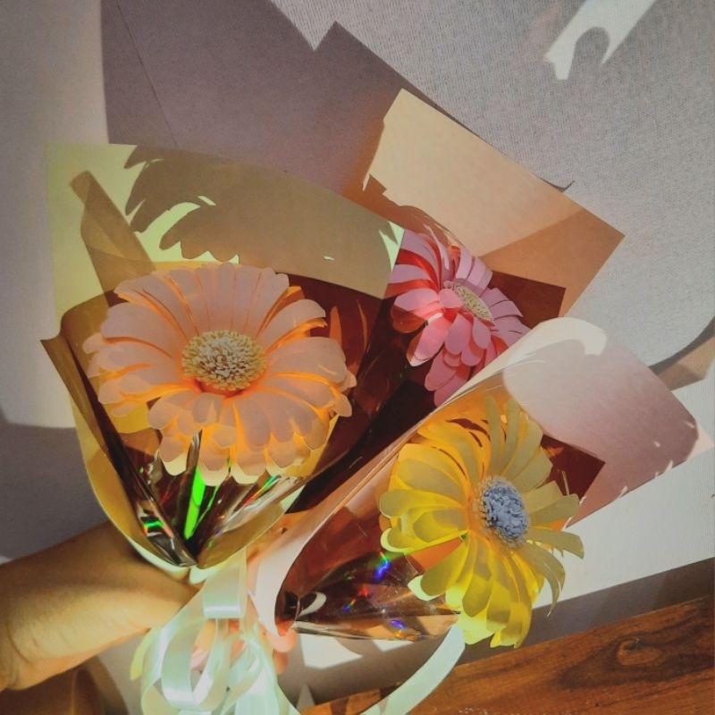 BUKET BUNGA DAISY KERTAS ORIGAMI