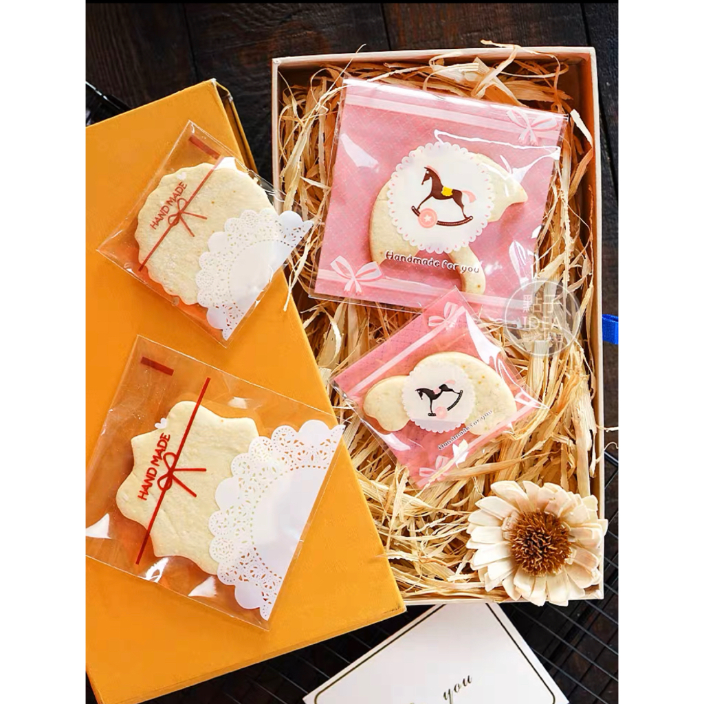 10 pcs OPP 10x10cm artistik satuan atau grosir kemasan untuk kue kering, kue, ikat rambut OPP10