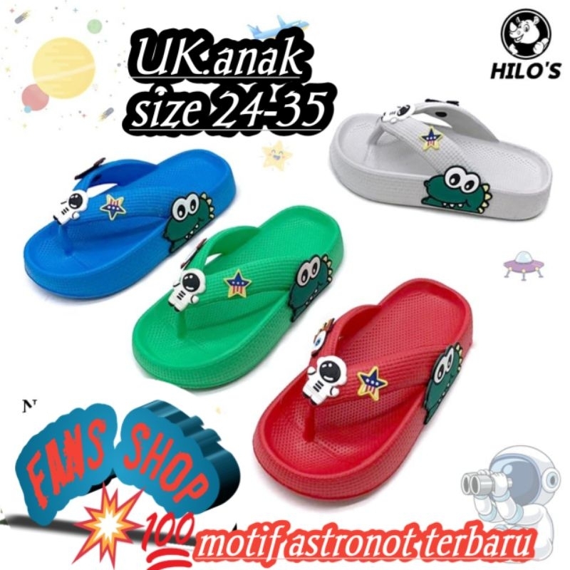 Sandal anak terbaru karakter crocodile &amp; astronot (hilo's)