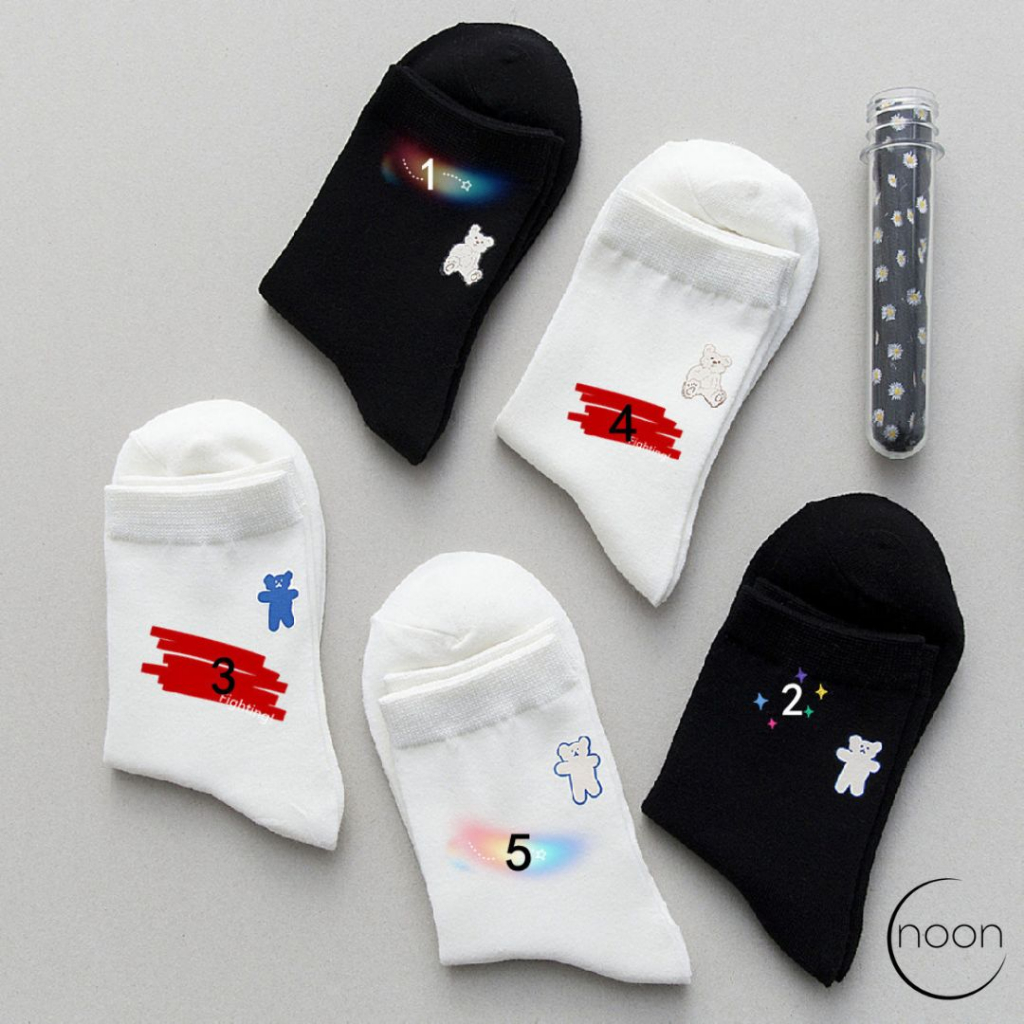 NOON ( replica / 복사 ) Kaos Kaki Wanita Korea Dewasa Atas Mata Kaki Motif Lucu Anti Slip Korean Style Hitam Putih Polos Ankle Socks Sneakers Ballet SMA Yoga Miniso Pound Kerja Sport Muslimah Sekolah Korea Olahraga Perempuan Imut Import Grosir Lusinan Murah