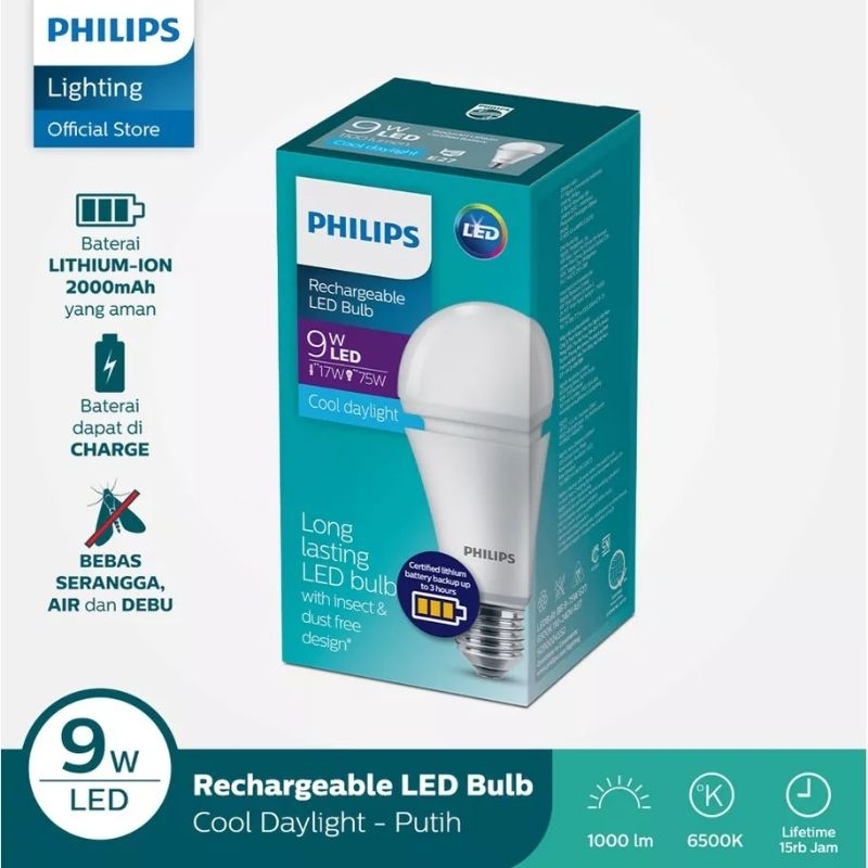 Lampu Emergency Philips 9watt/Bohlam Emergency Philips AC/DC 9watt