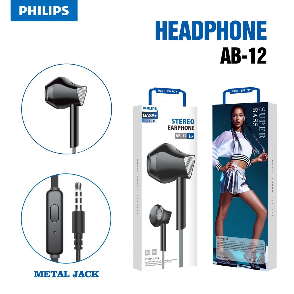 Headset Earphone PHILIPS AB12 Stereo earphone by.minigo