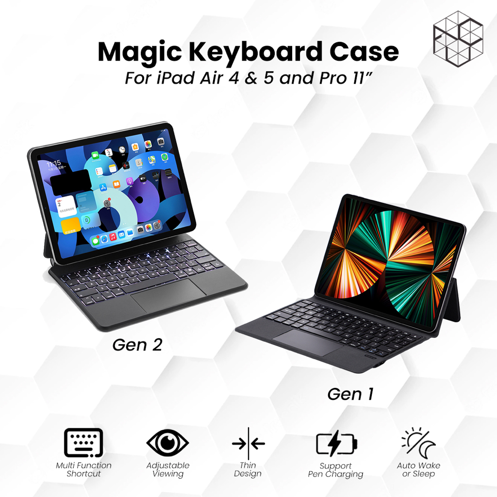 Magic Keyboard Case for iPad Air 4 and 5 / Pro 11&quot; 2018-2022 Floating Cantiveler Wireless Bluetooth Keyboard Backlight