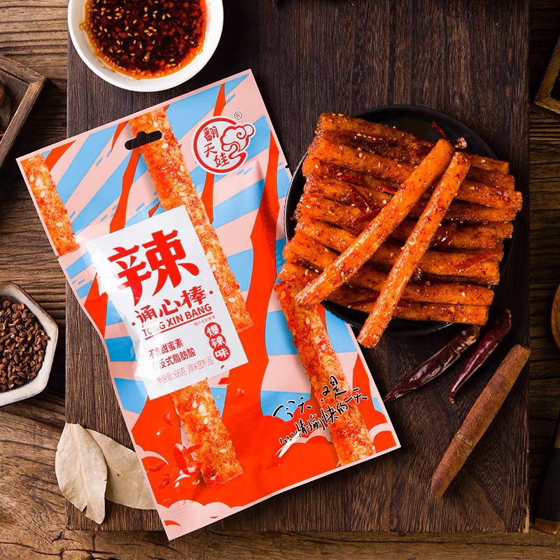 [HALAL] Camilan Snack - Fantianwa Spicy Makaroni Stick Spicy Strip Snacks 68 gram