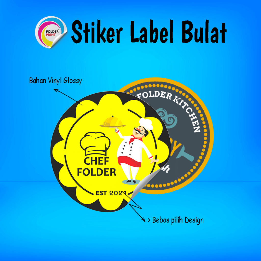 Cetak Stiker Label Bulat Anti Air Custom Kemasan Produk