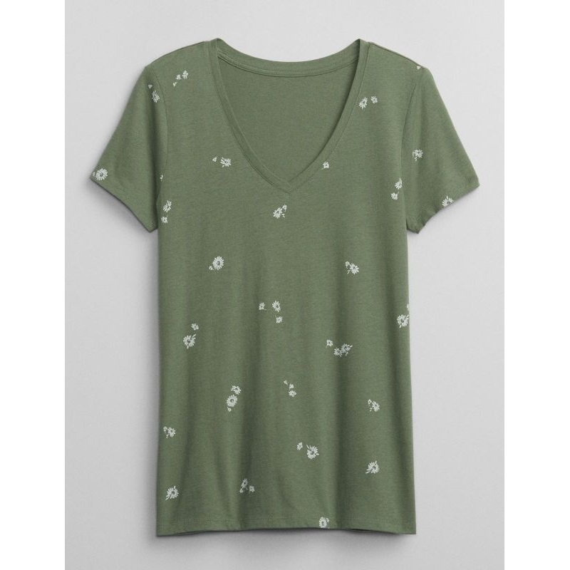 Gap V neck women Green n White