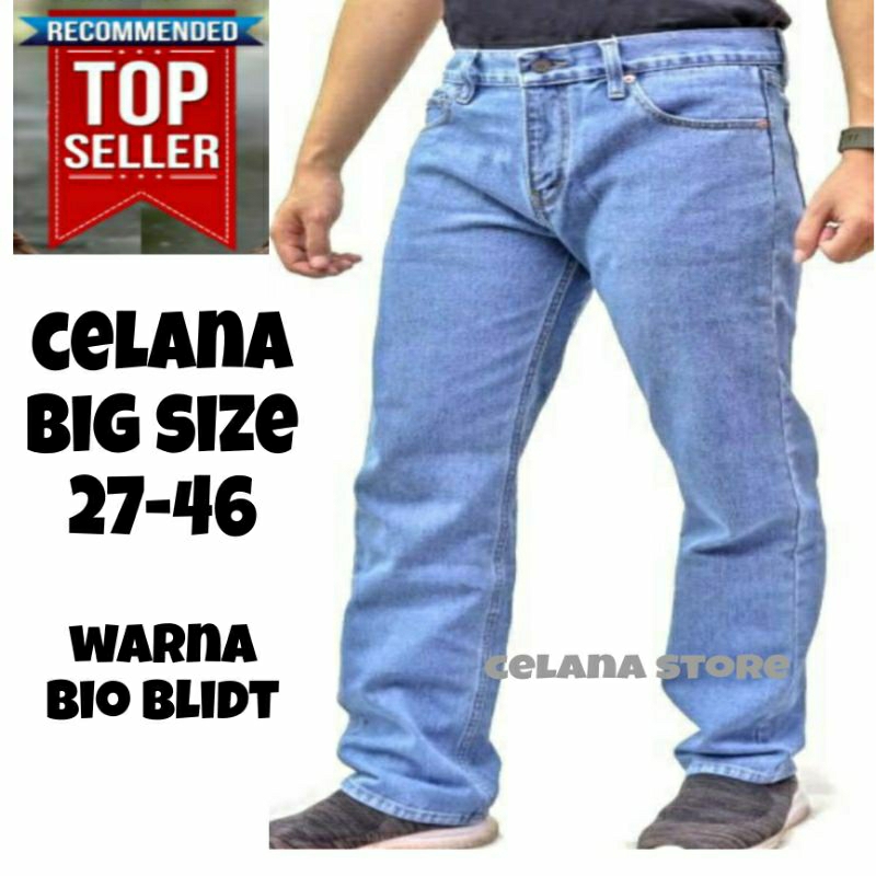 celana jeans standar pria/celana jeans panjang reguler/celana jeans