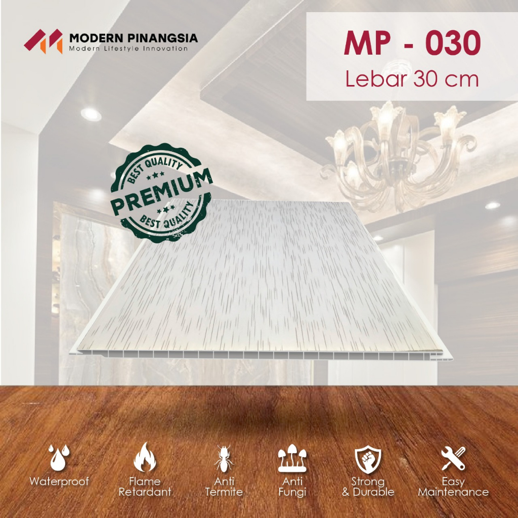Plafon PVC Tipe MP.308.030 / Modern Plafon / Motif Rintik Hujan