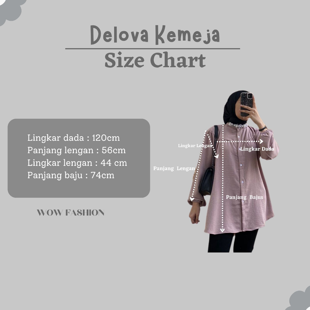 DELOVA BLOUSE LINEN CRINKLE TERBARU