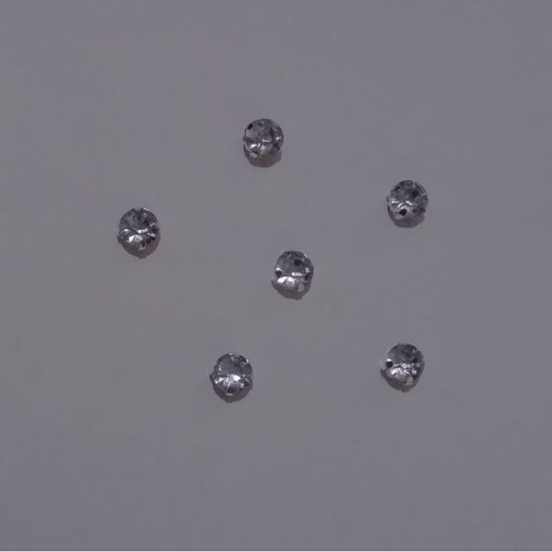 Payet kristal jahit diamond cangkang bulat ss28 atau ss30 / 6mm (24pcs)