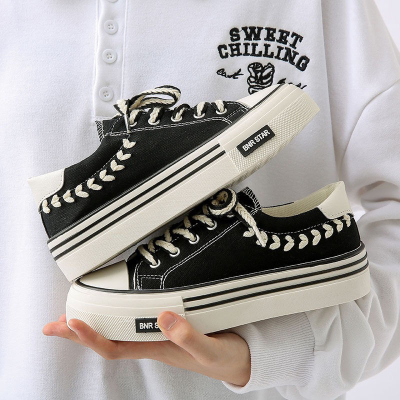 &quot;FREE BOX&quot;  SEPATU SNEAKERS WANITA KANVAS KOREA ASLI FASHION STYLIST BEST QUALITY LV0163
