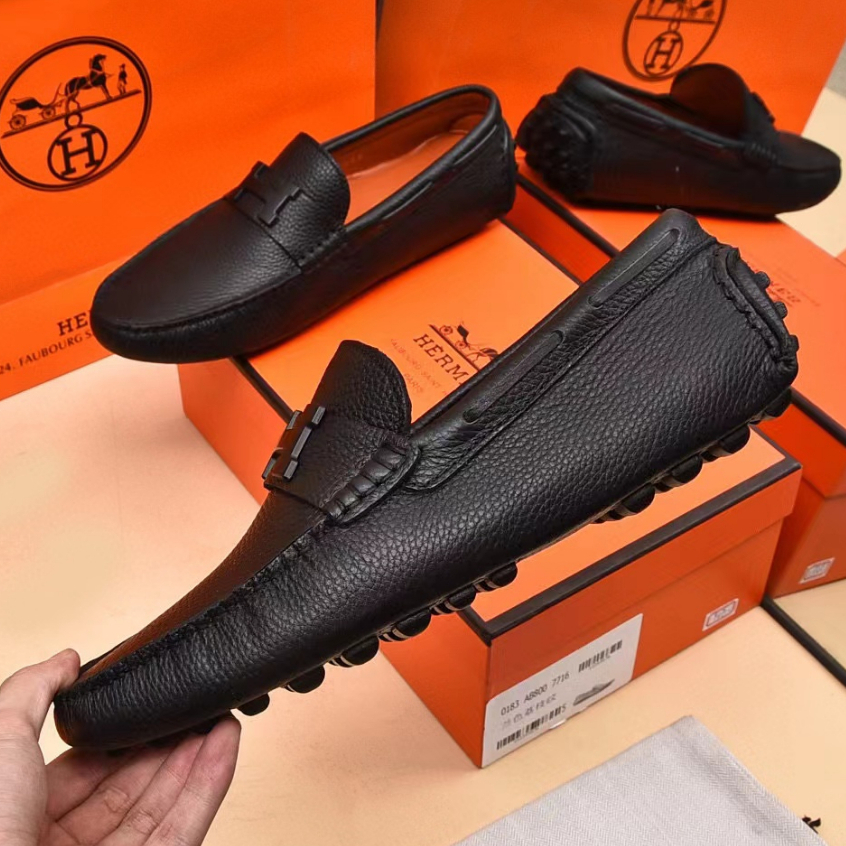 sepatu cowok slip on hitam loafer pria h3r p1shoes new men shoes tanpa tali terlaris