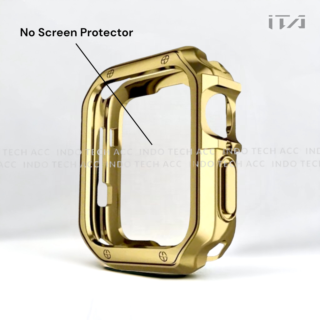 Soft Case Apple Watch Series 9 / 8 / 7 / 6 / 5 / 4 / 3 / 2 / 1 / SE1 / SE2 XSHOCK, Size 45 mm / 44mm / 42mm / 41mm / 40mm / 38mm - Silikon Gel Bumper - Bahan TPU Silicone Electroplated - RUGGED ARMOR case - Anti Shock