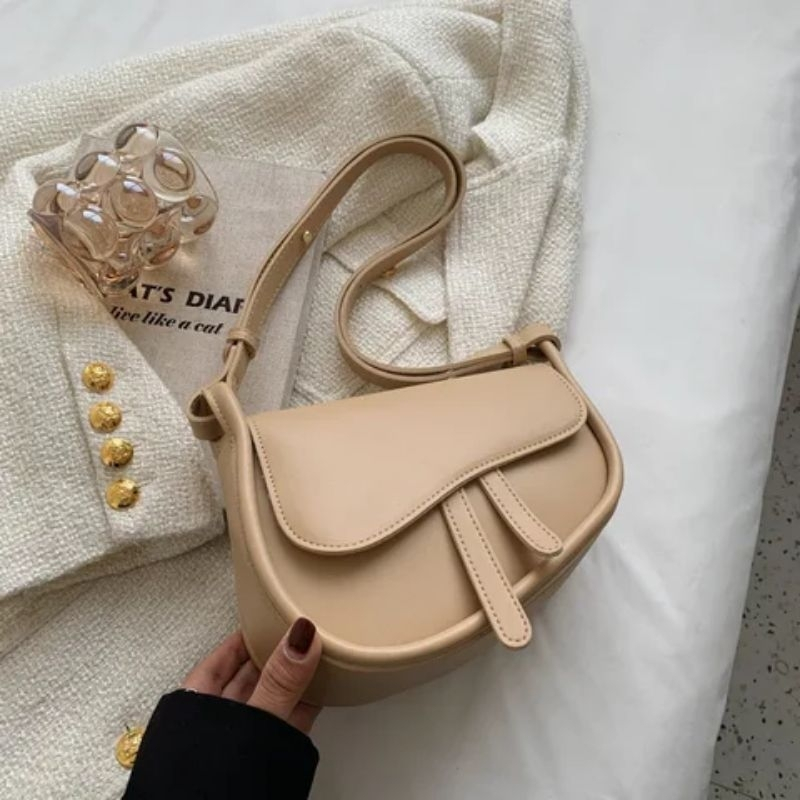 CHLOE Tas Selempang dan Bahu Wanita Bahan Kulit Sintetis Premium Kualitas Import - Madona Lerin Saddle Bag