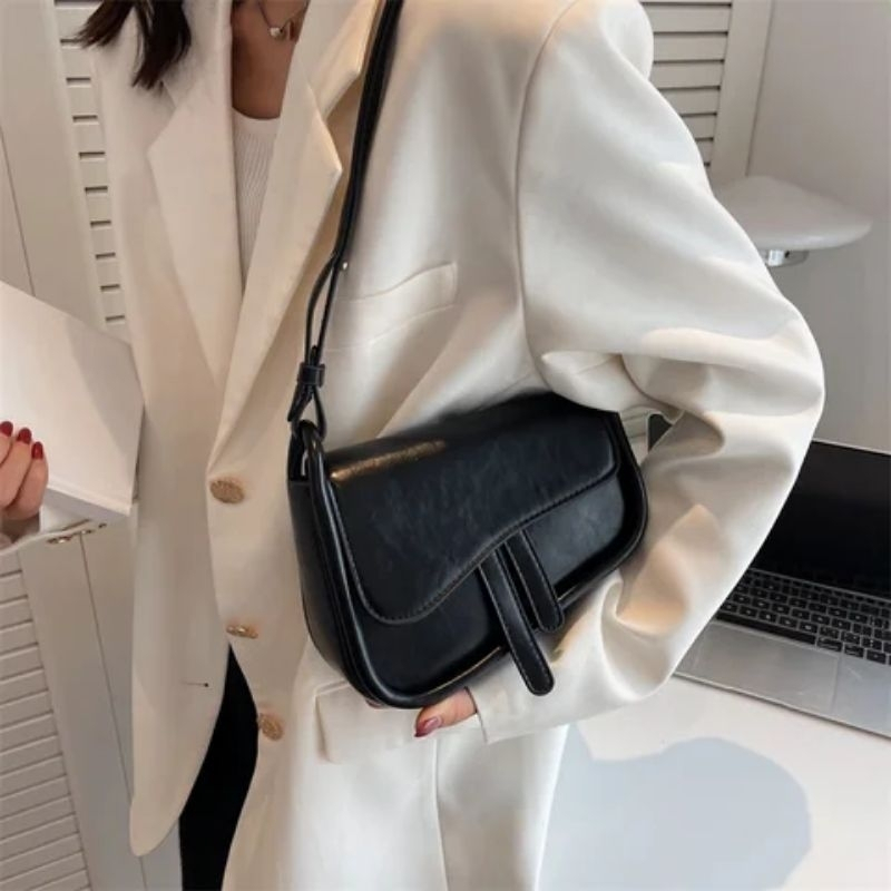 CHLOE Tas Selempang dan Bahu Wanita Bahan Kulit Sintetis Premium Kualitas Import - Madona Lerin Saddle Bag