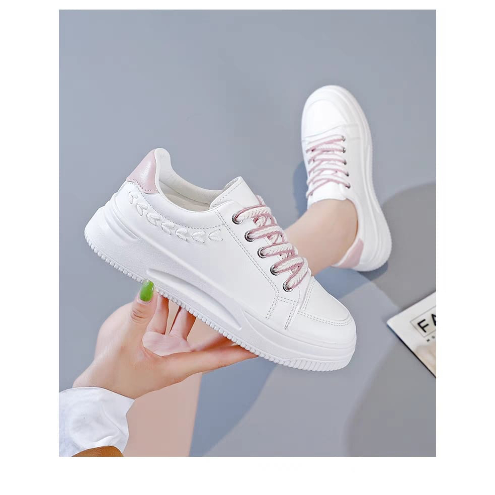 GROSIRTAS &quot;FREE BOX&quot; LV0274 Sepatu Sneakers Wanita Korea Import Fashion Korea Kets  Tali Kepang