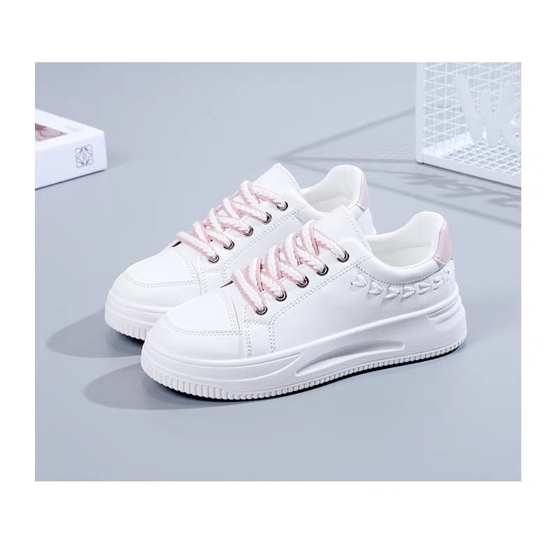 GROSIRTAS &quot;FREE BOX&quot; LV0274 Sepatu Sneakers Wanita Korea Import Fashion Korea Kets  Tali Kepang