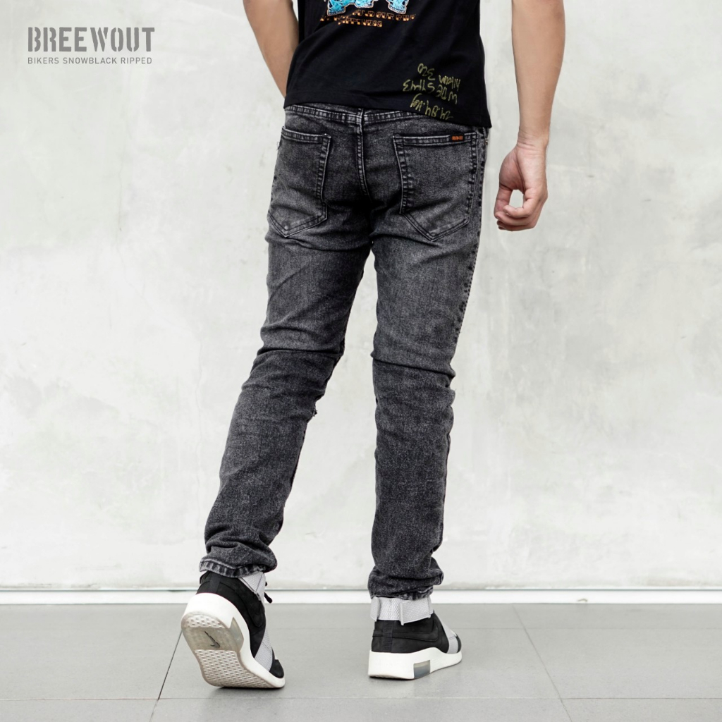 clana jeans bikers pria sobek ripped / jeans pria bikers sobek lutut / jeans biker pria sobek slimfit / jeans bikers ripped