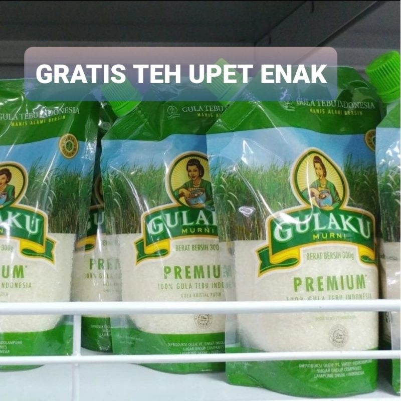 Gula Pasir Gulaku Premium Pouch 300gr GRATIS teh upet khas cirebon