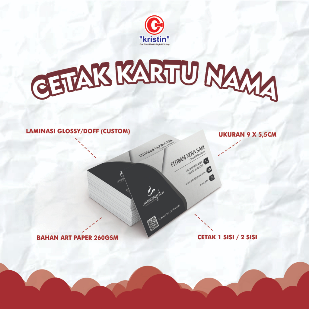 

Cetak Kartu Nama 1 Sisi (Bahan Art Paper 260gsm)