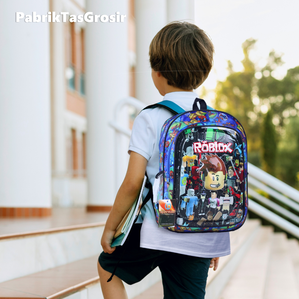 Ransel Anak Lampu LED 3D Karakter Tas Sekolah Anak Cowok Playgroup PAUD TK Ransel LED Lampu Nyala Gambar Motif Kartun Lucu Murah Kualitas Import Backpack Cowok LED Kedip Lampu Among Us Roblox Spiderman 3D Emboss