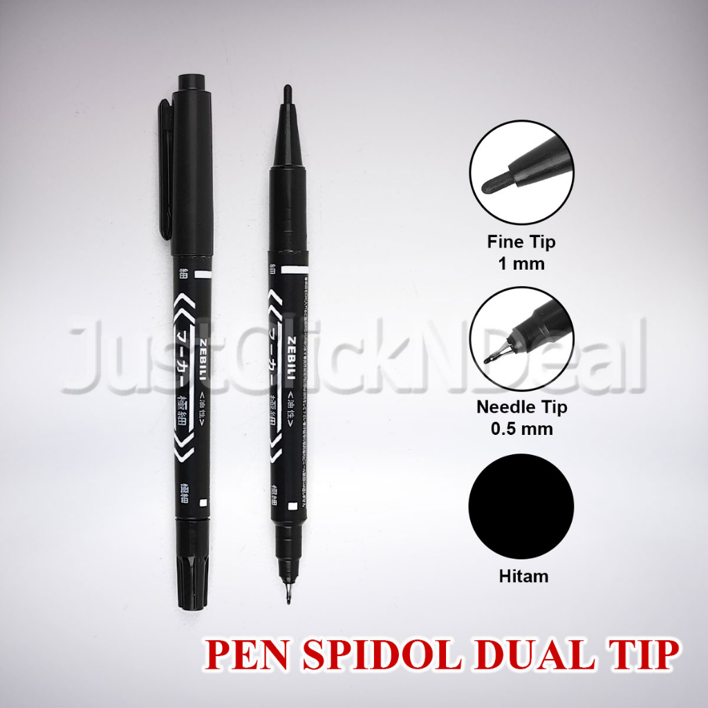 

Zebili Pen Spidol Hitam Dual Tip Waterproof Permanent Marker