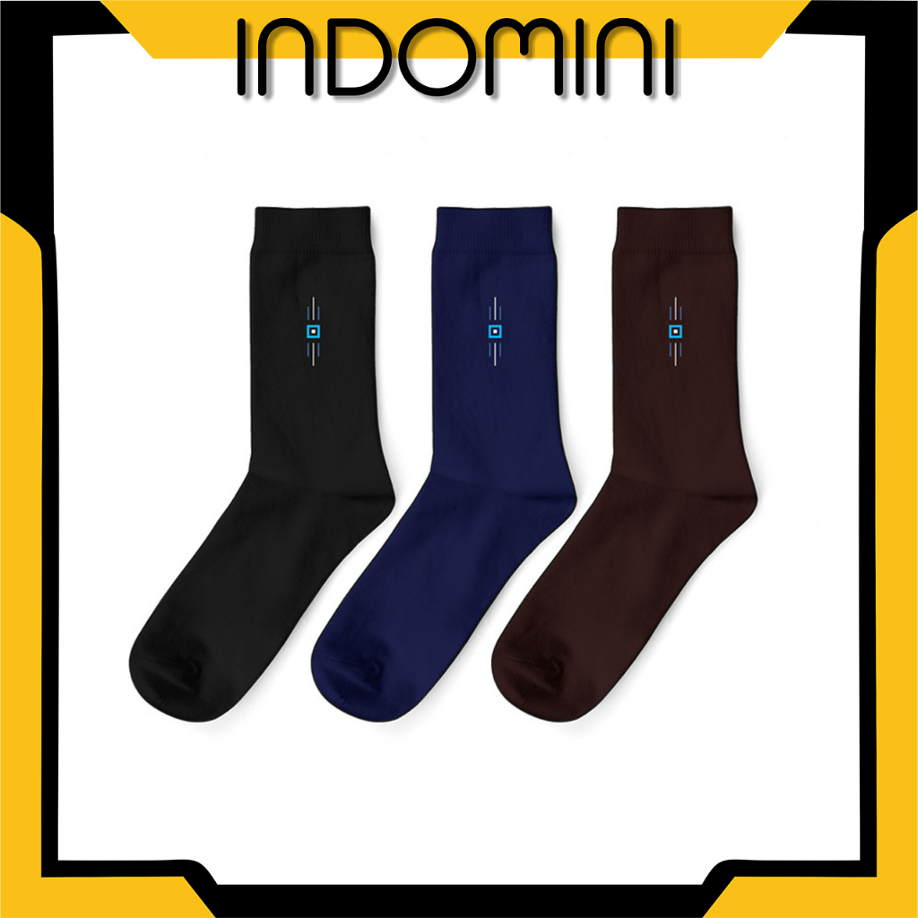 INDOMINI Kaos Kaki Kantor Pria Motif Minimalis Kaos Kaki Sebetis KK105