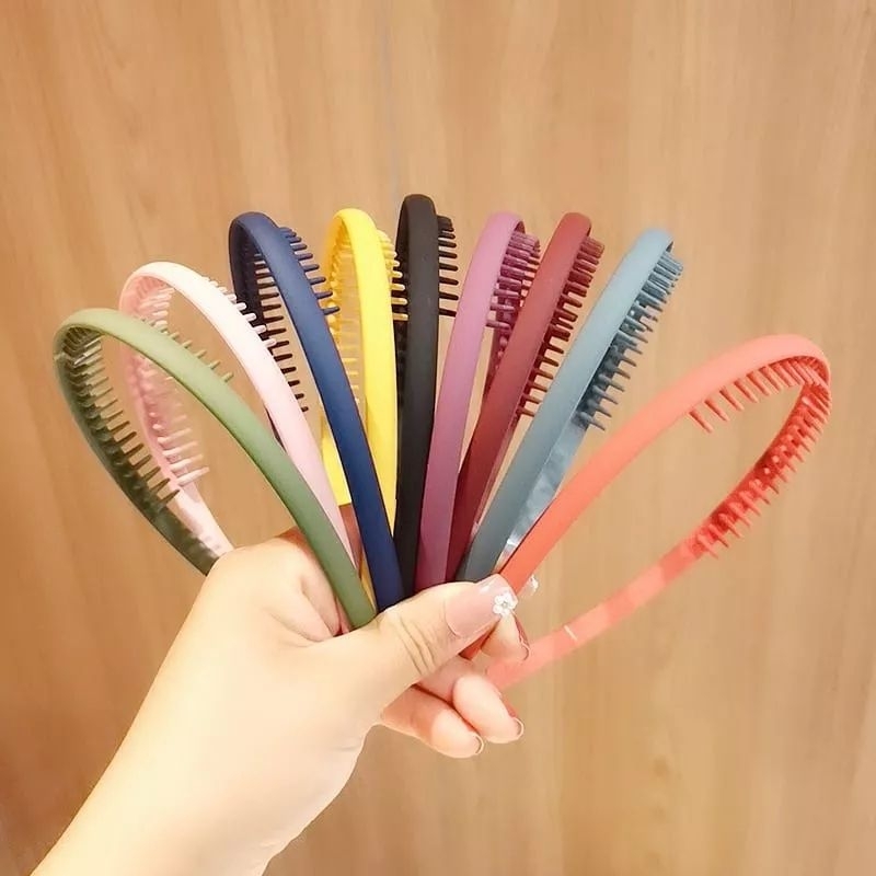 `ღ´ PHINKL `ღ´  Bando SIRKAM Polos / Bando Sisir Korea warna Doff hair tools aksesoris